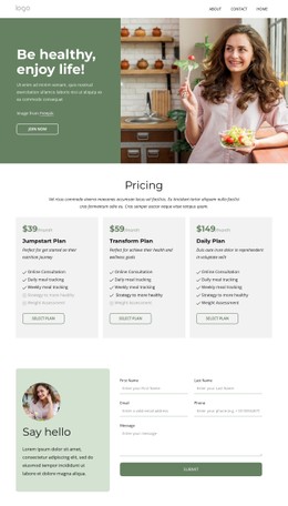 Health Nutritionist Basic CSS Template