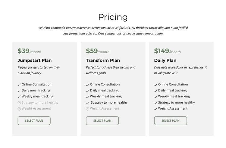 Packages and pricing CSS Template