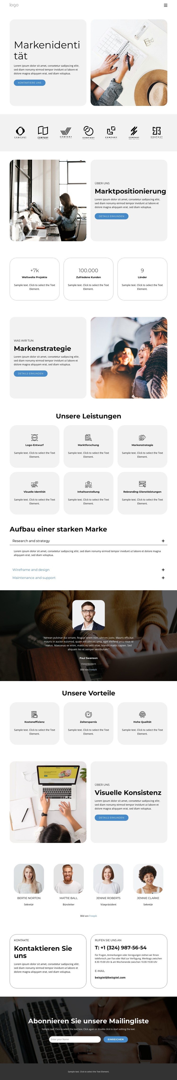 Marktpositionierung CSS-Vorlage