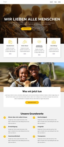 Afrikanische Wohltätigkeit - Create HTML Page Online