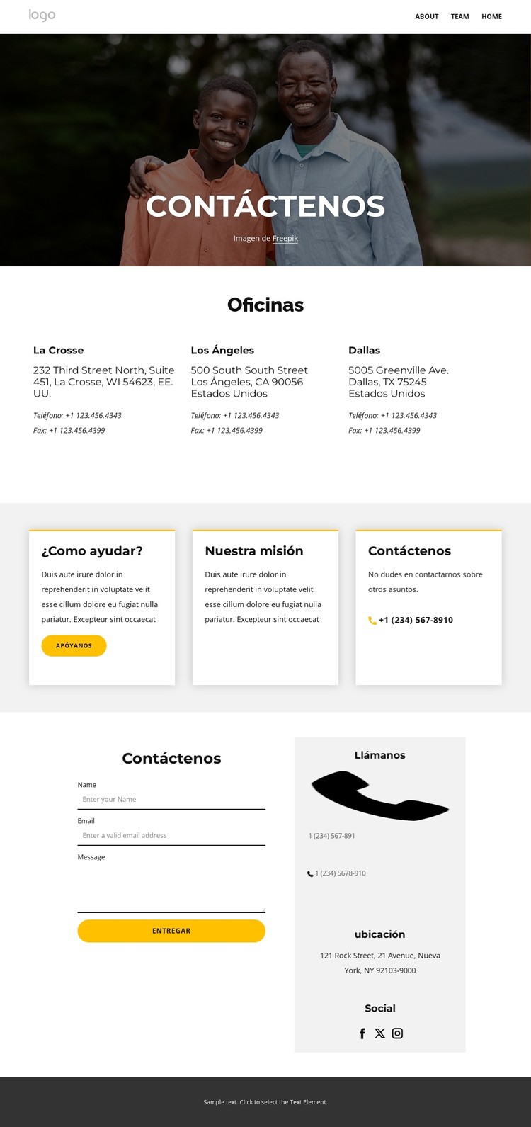 Pagina de contacto Plantilla CSS