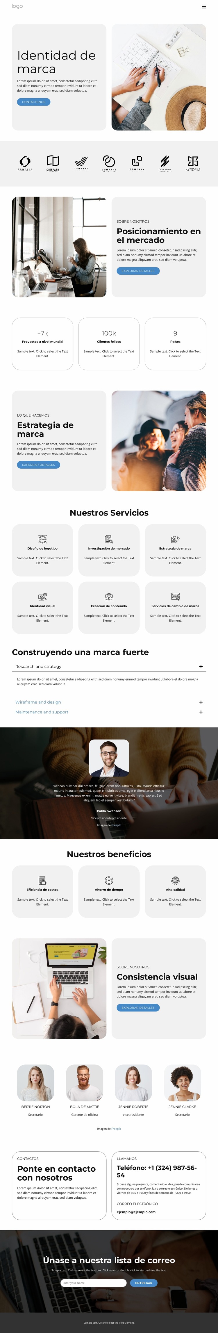 Posicionamiento en el mercado Plantilla Joomla