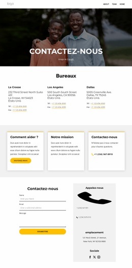 Page De Contact - Maquette De Site Web Gratuite