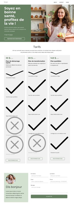 Nutritionniste De Santé - Modèle De Développement Web