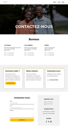 Fonctionnalité De Mise En Page Pour Page De Contact