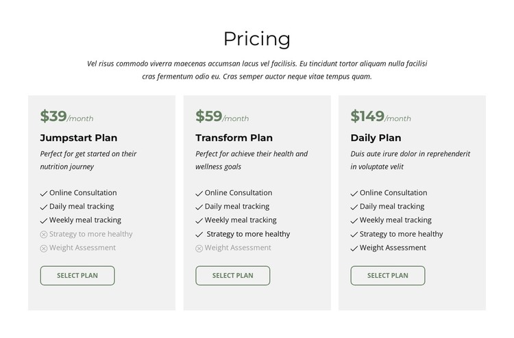 Packages and pricing HTML Template