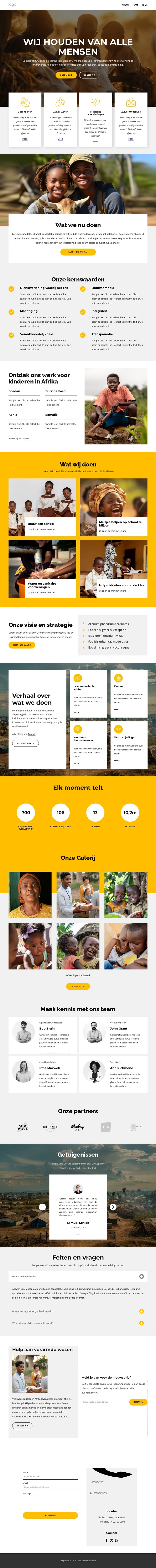 Afrikaanse liefdadigheid Website sjabloon