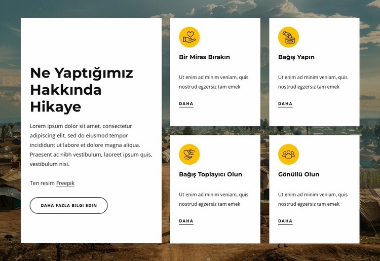 Biz önde gelen bir Afrika yardım kuruluşuyuz Html Web Sitesi Oluşturucu