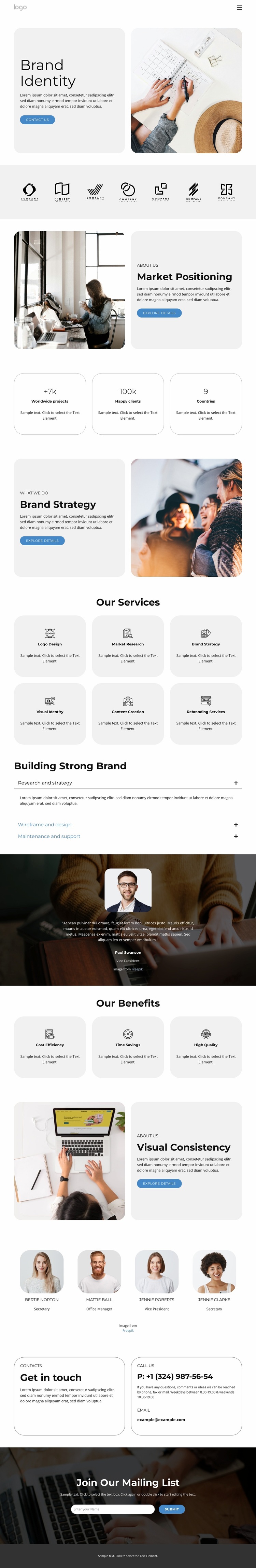 Market Positioning Website Builder Templates