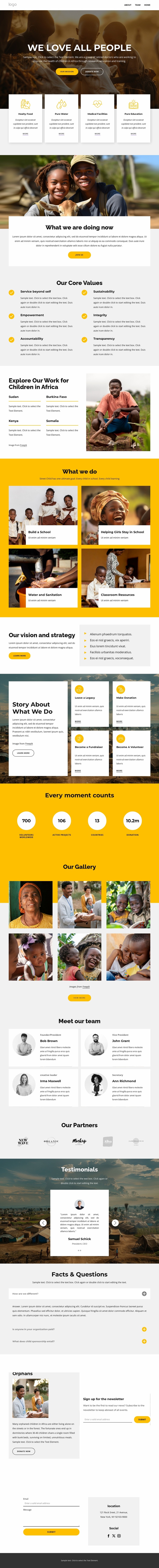 African charity Website Design