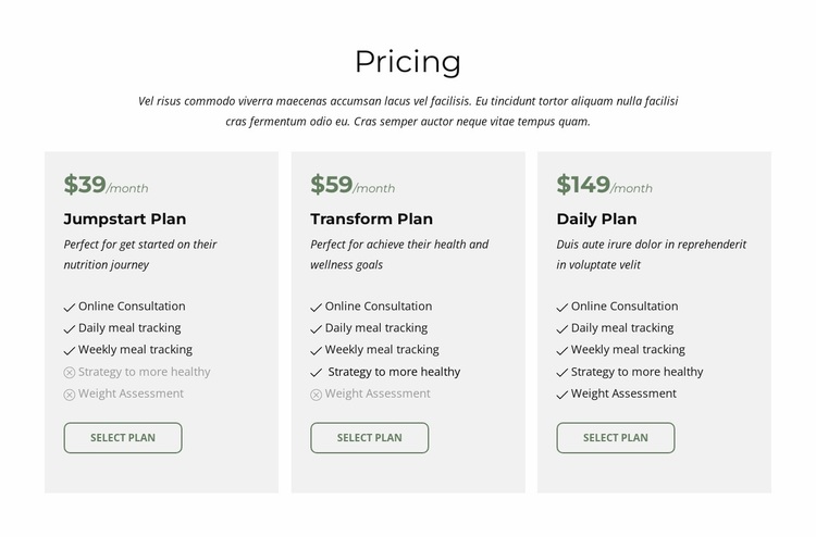 Packages and pricing Website Design