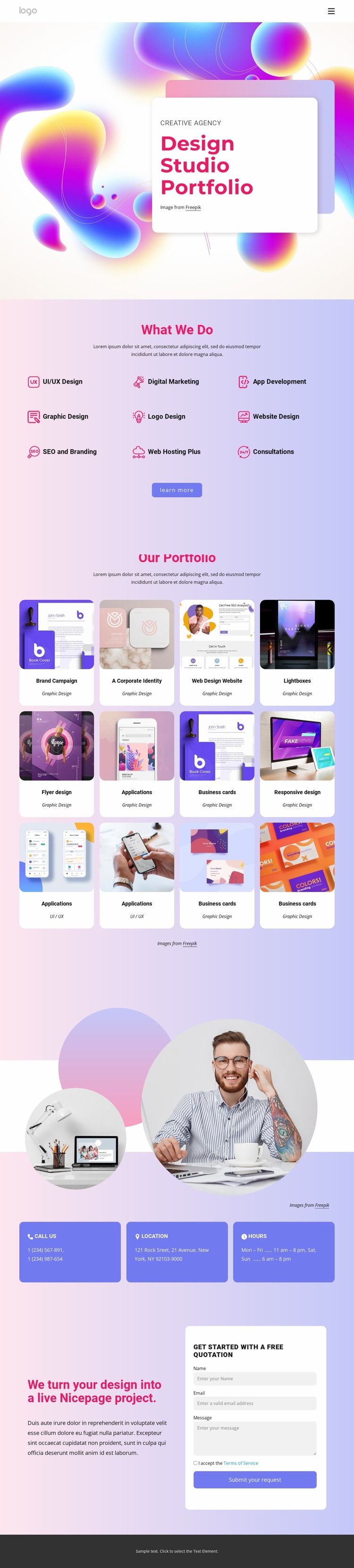 Design studio works Html Website Builder