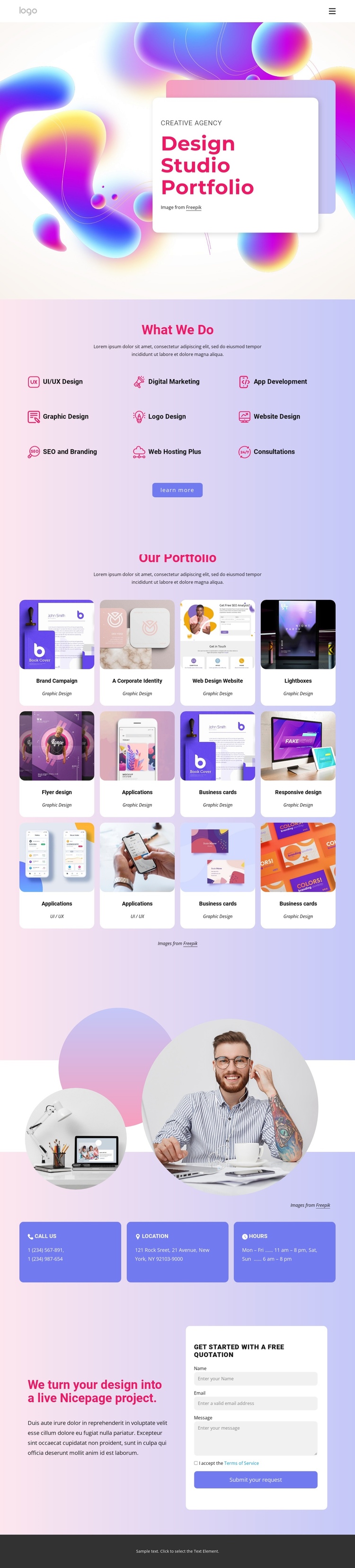 Design studio works One Page Template