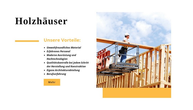 Holzhäuser Website Builder-Vorlagen
