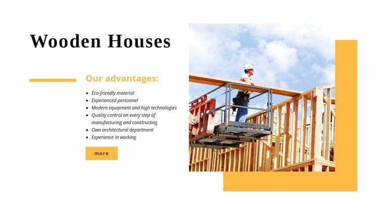 Wooden houses Website Builder Templates