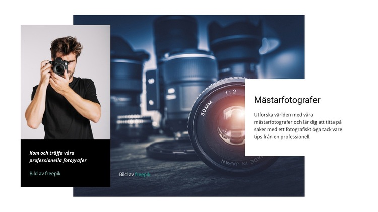 Masterclass för fotografering online Webbplats mall