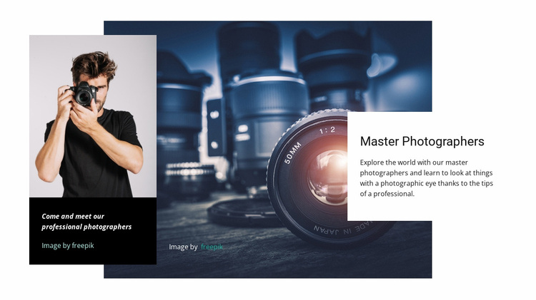 Online photography masterclass Landing Page