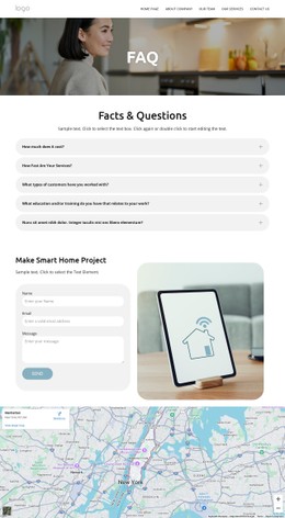 Smart Home Faq Table CSS Template