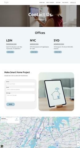 Smart Home Contacts Design Template