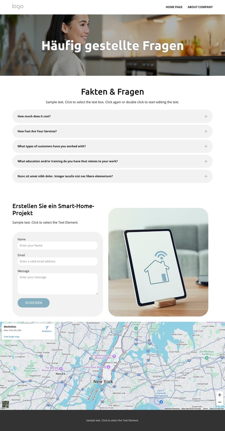 Smart Home FAQ CSS-Vorlage