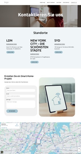 Smart Home Kontakte - HTML5-Seitenvorlage