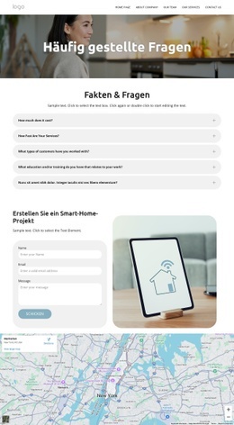 Smart Home FAQ - Benutzerdefinierter Website-Builder