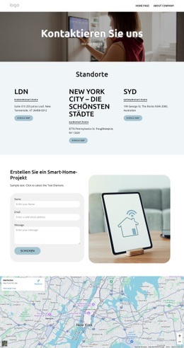 Smart Home Kontakte - Benutzerdefiniertes Website-Design