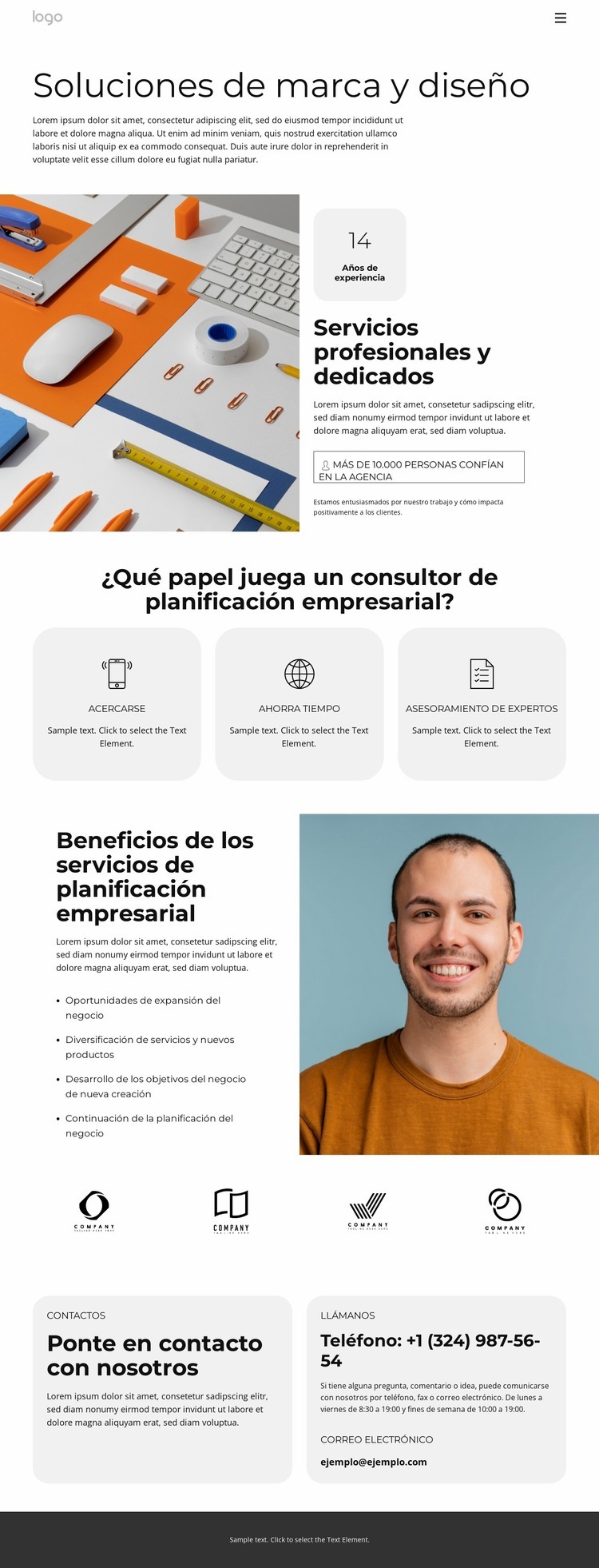 Continuación de la planificación empresarial Creador de sitios web HTML