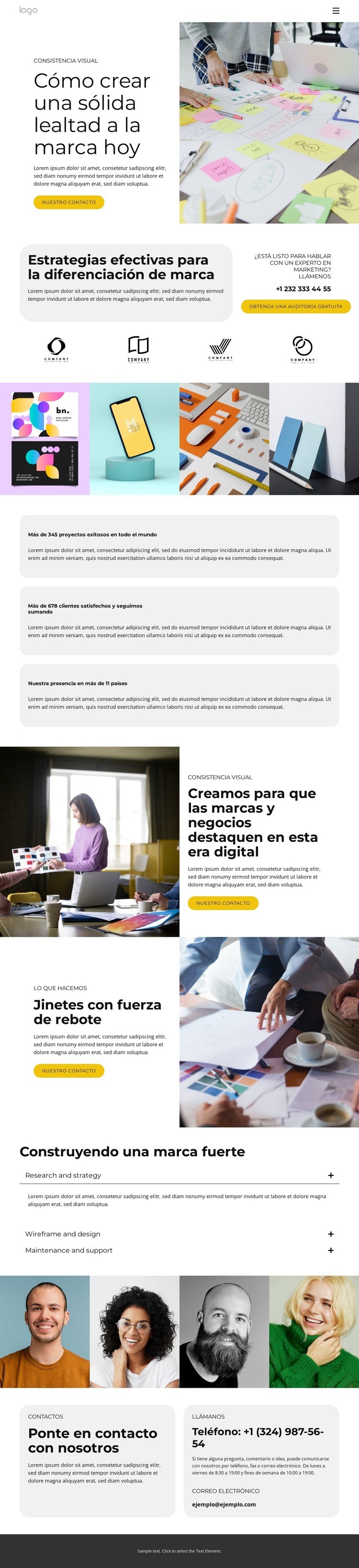 Soluciones de diseño y marca Diseño de páginas web