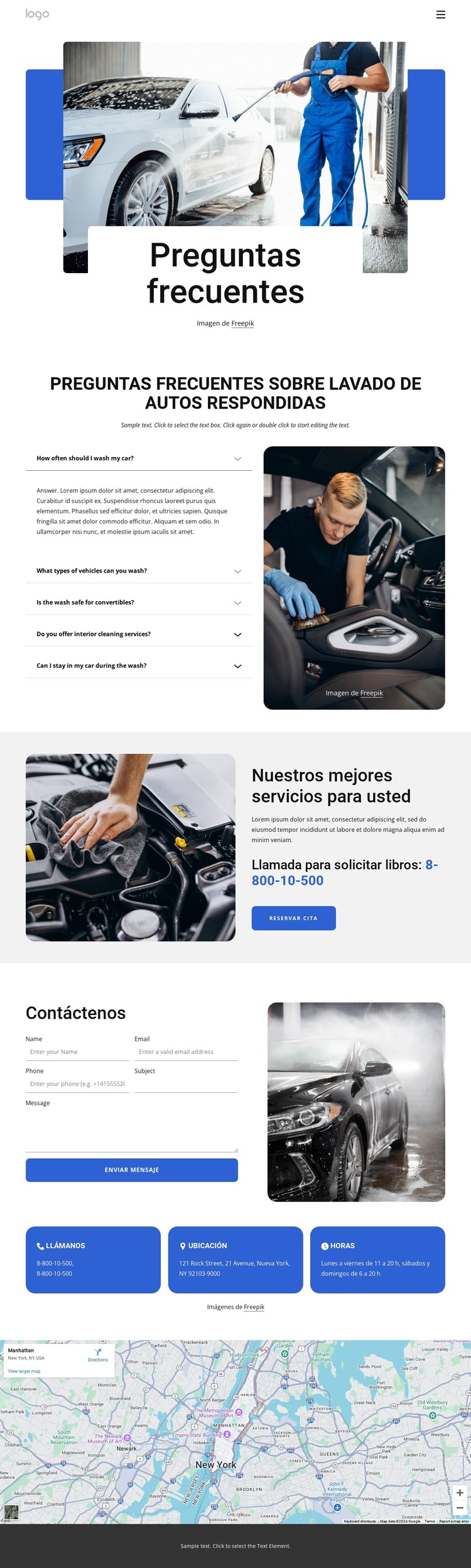 Preguntas frecuentes sobre el lavado de autos Plantilla CSS