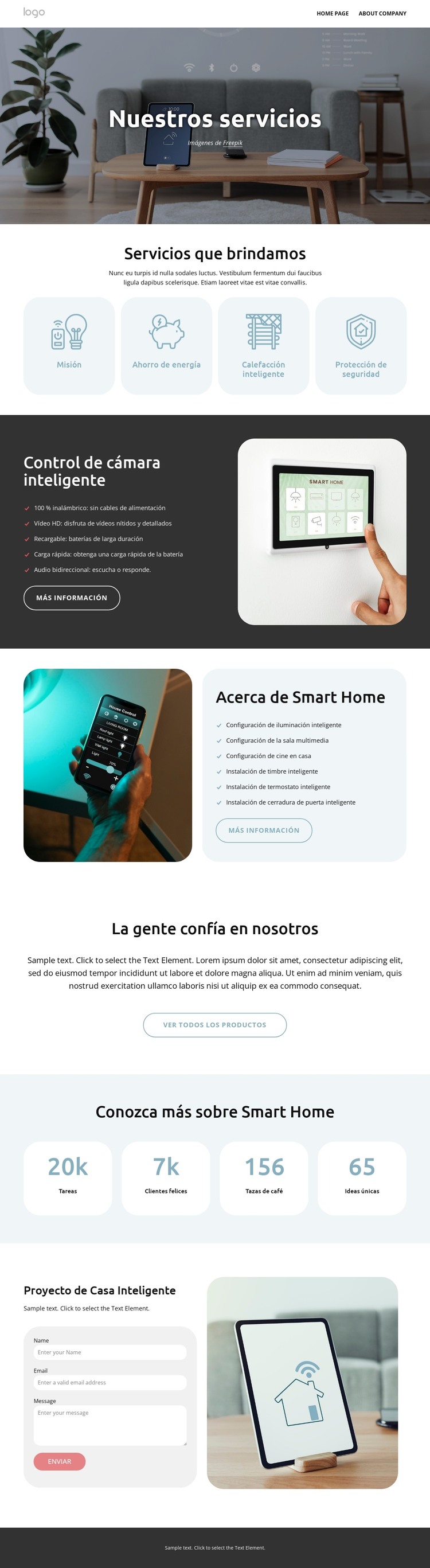 Servicios de hogar inteligente Plantilla HTML