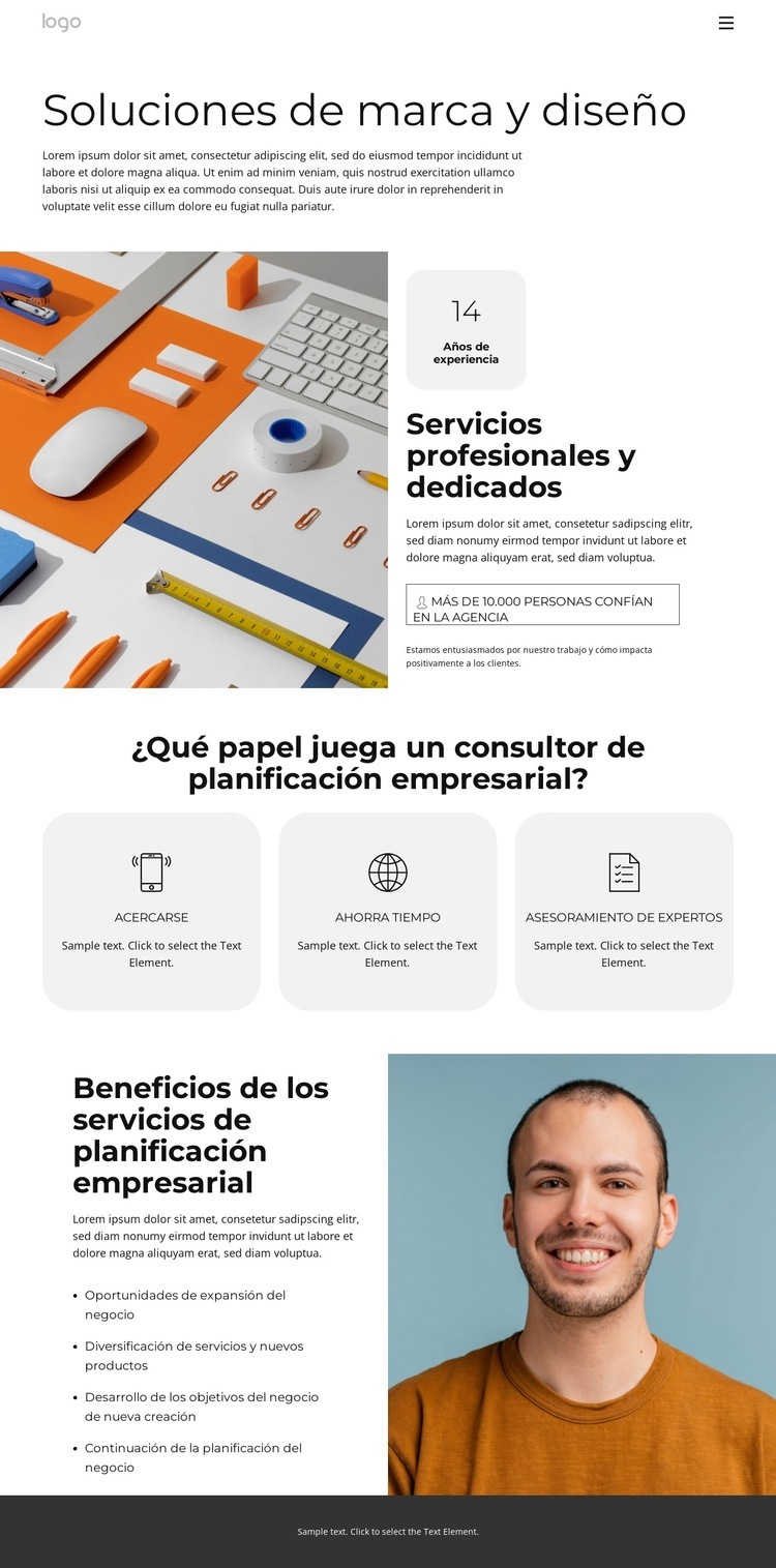 Continuación de la planificación empresarial Plantilla HTML5