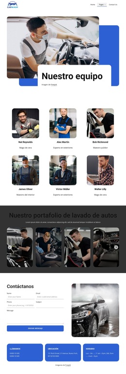 Equipo de servicio de lavado de vehículos Plantillas de sitios web