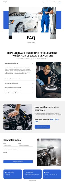 FAQ Sur Le Lavage De Voiture Modèle De Site Web CSS Gratuit