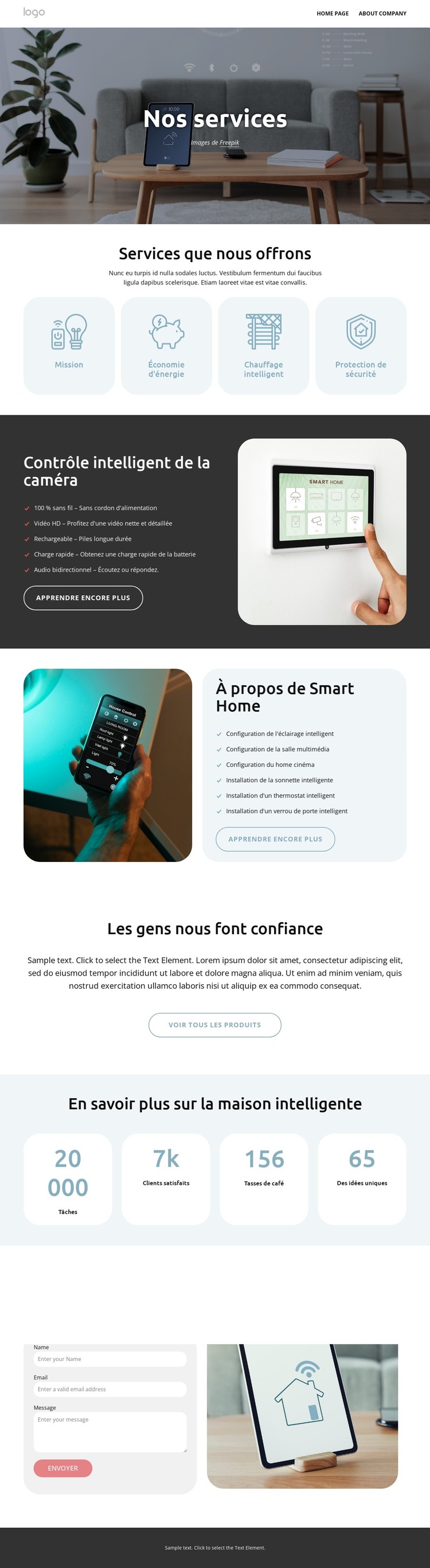 Services pour maison intelligente Modèle HTML