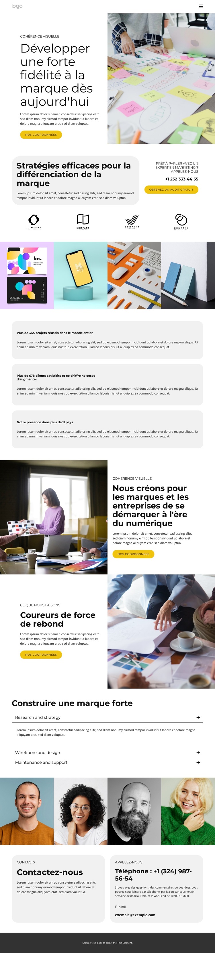 Solutions de marque et de conception Modèle de site Web