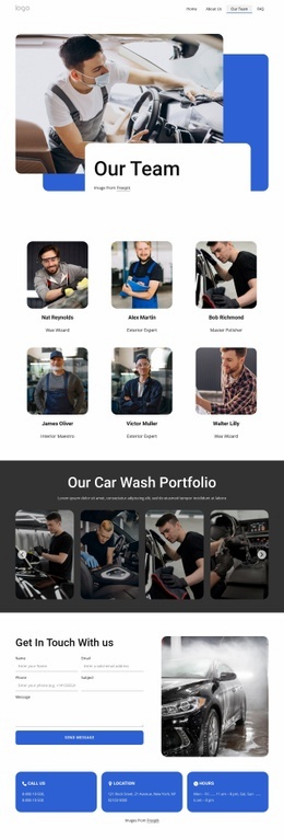 Car Wash Service Team - Simple Html Code