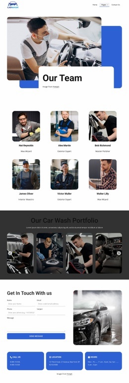 Car wash service team - Html Code Example by Nicepage