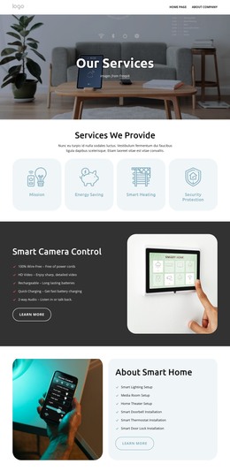 Smart Home Services - Free HTML Template