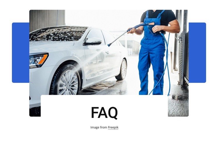 Car wash frequently asked questions HTML Template