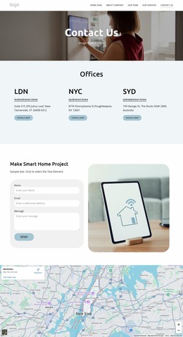 Smart Home Contacts Html Website Builder