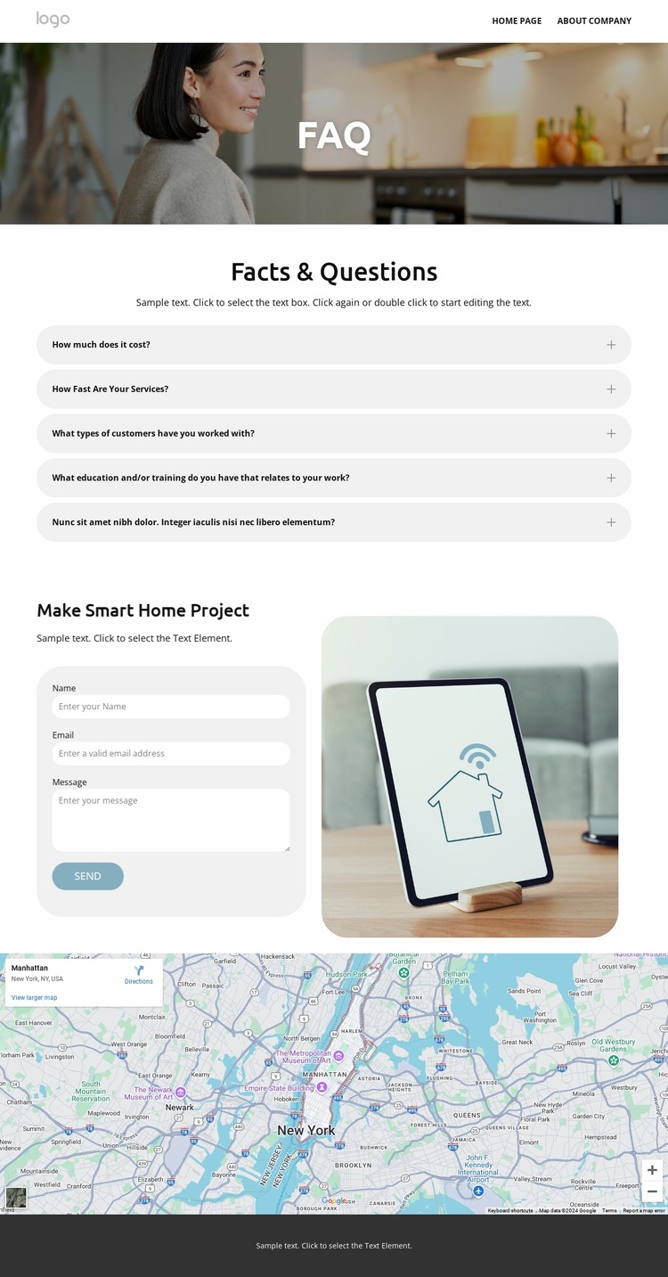 Smart home faq Html Website Builder