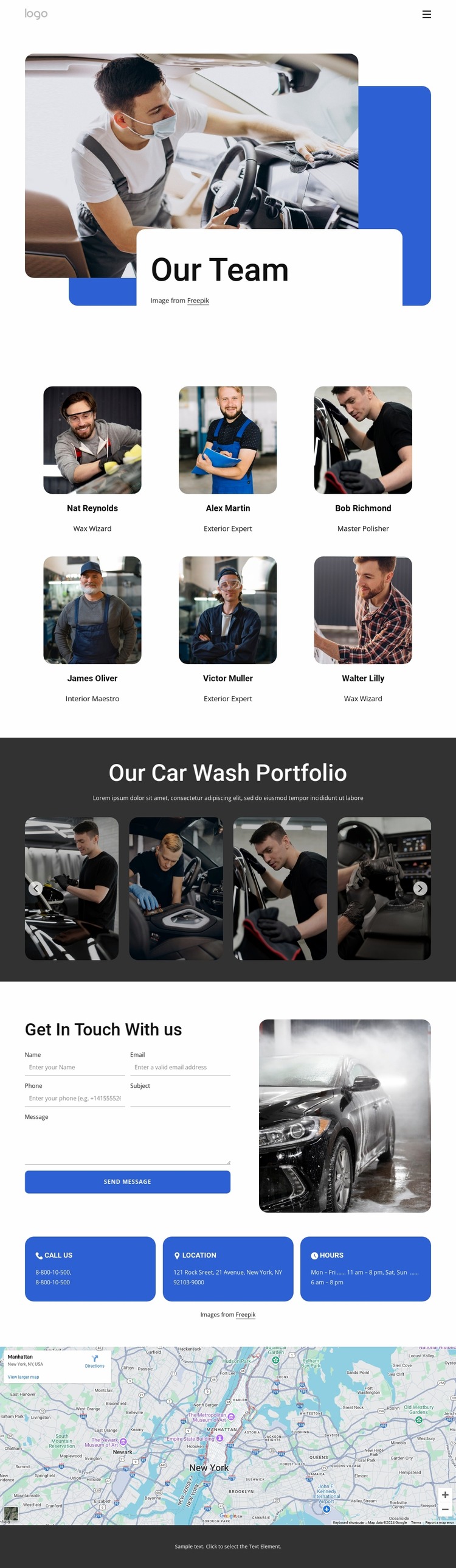 Car wash service team Html Website Builder