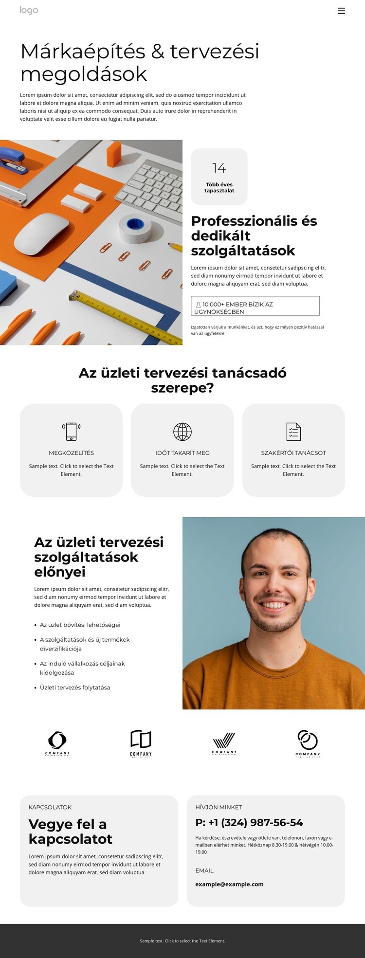 Üzleti tervezés folytatása Weboldal sablon