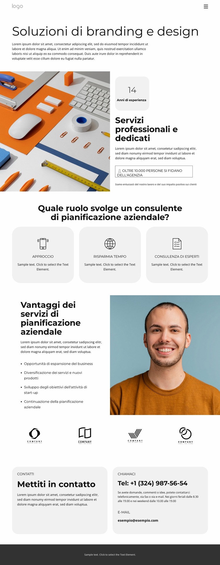 Proseguimento della pianificazione aziendale Modello Joomla