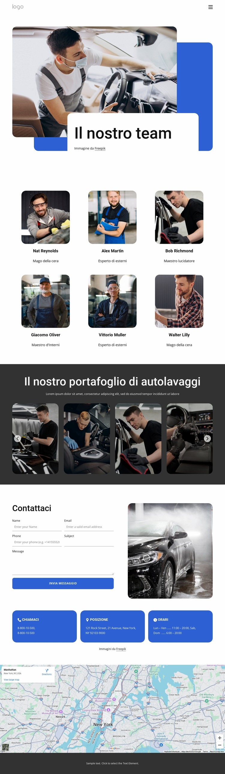 Squadra di servizio di lavaggio auto Modello Joomla