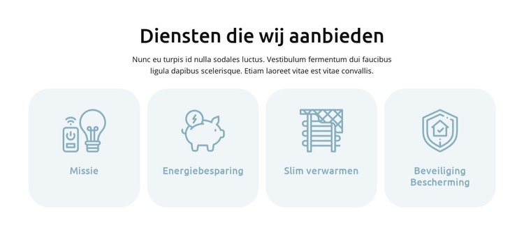 Diensten voor slimme huisautomatisering HTML-sjabloon