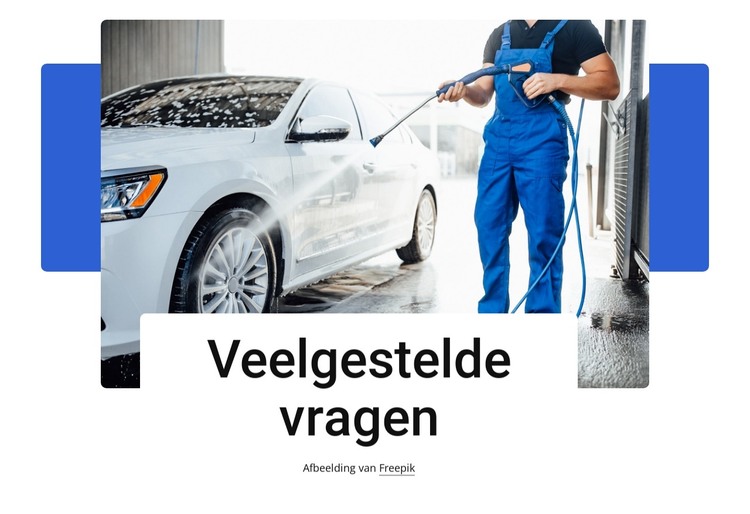 Veelgestelde vragen over autowassen HTML-sjabloon