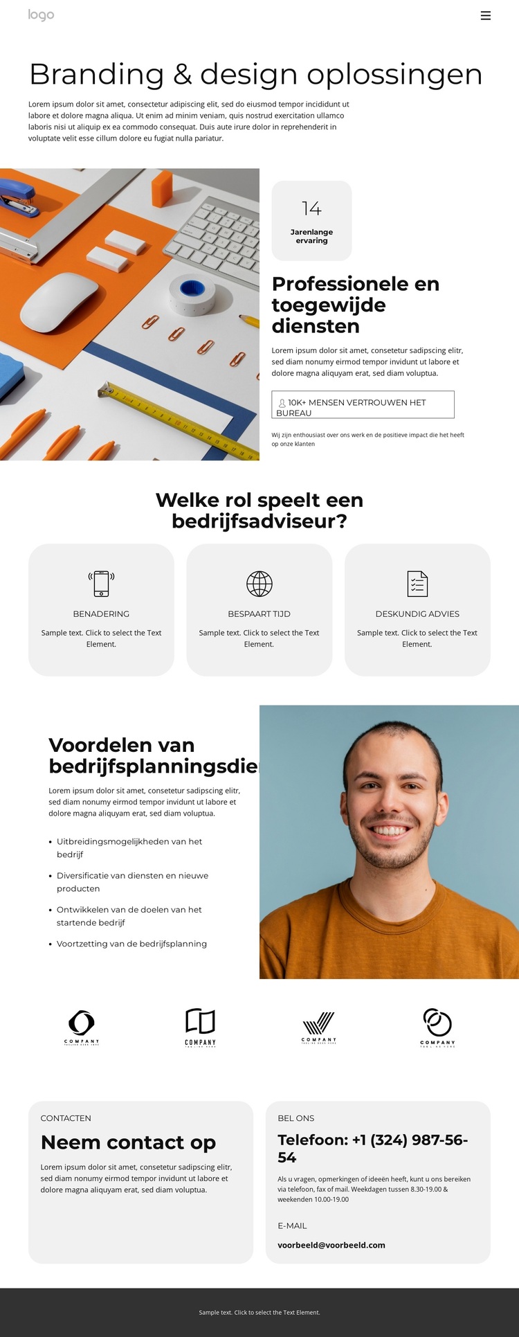 Voortzetting van de bedrijfsplanning WordPress-thema