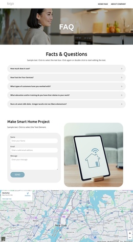 Smart Home Faq - Modern One Page Template